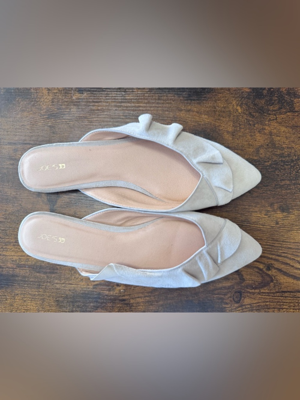 Joe’s Jeans Suede Ruffle Pointed Toe Mules - Size 9.5